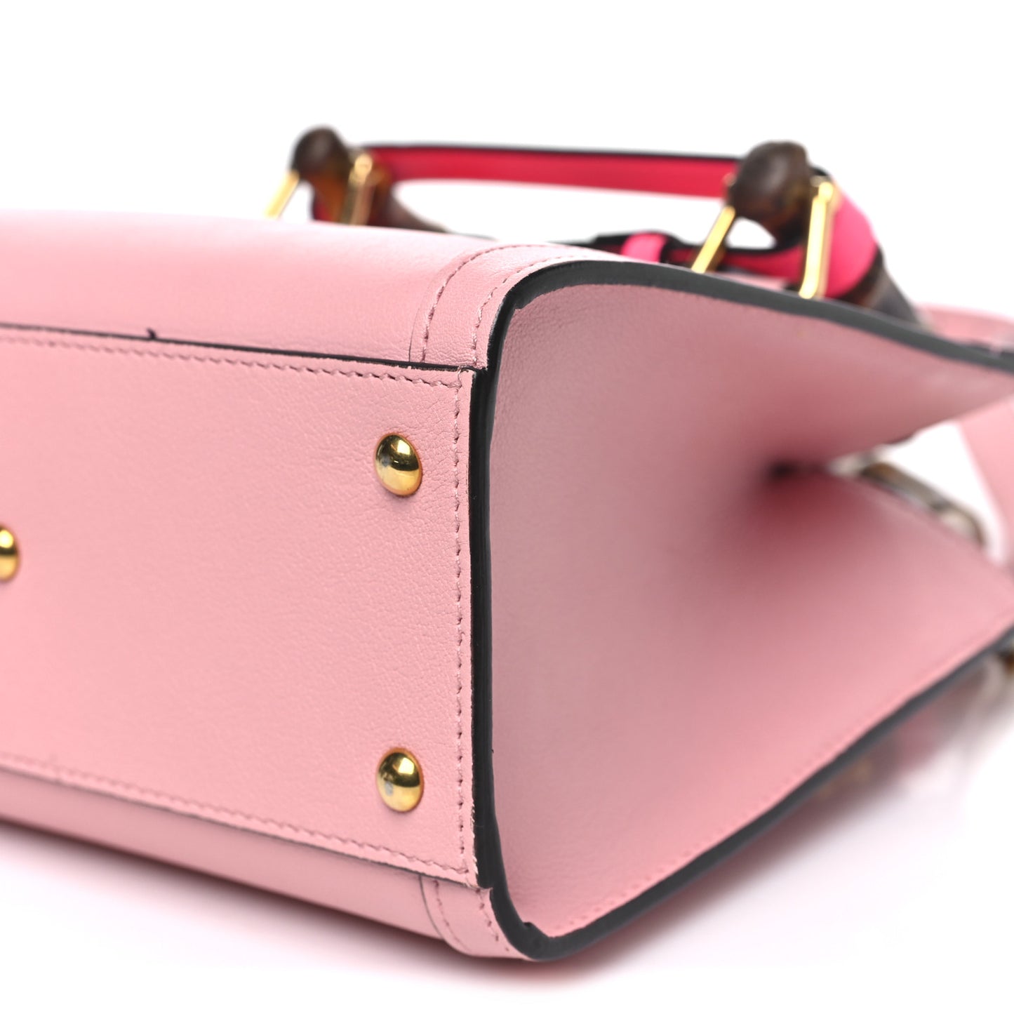 Wonka Grain Calfskin Mini Diana Tote Bag Wild Rose Fuxia Fluo