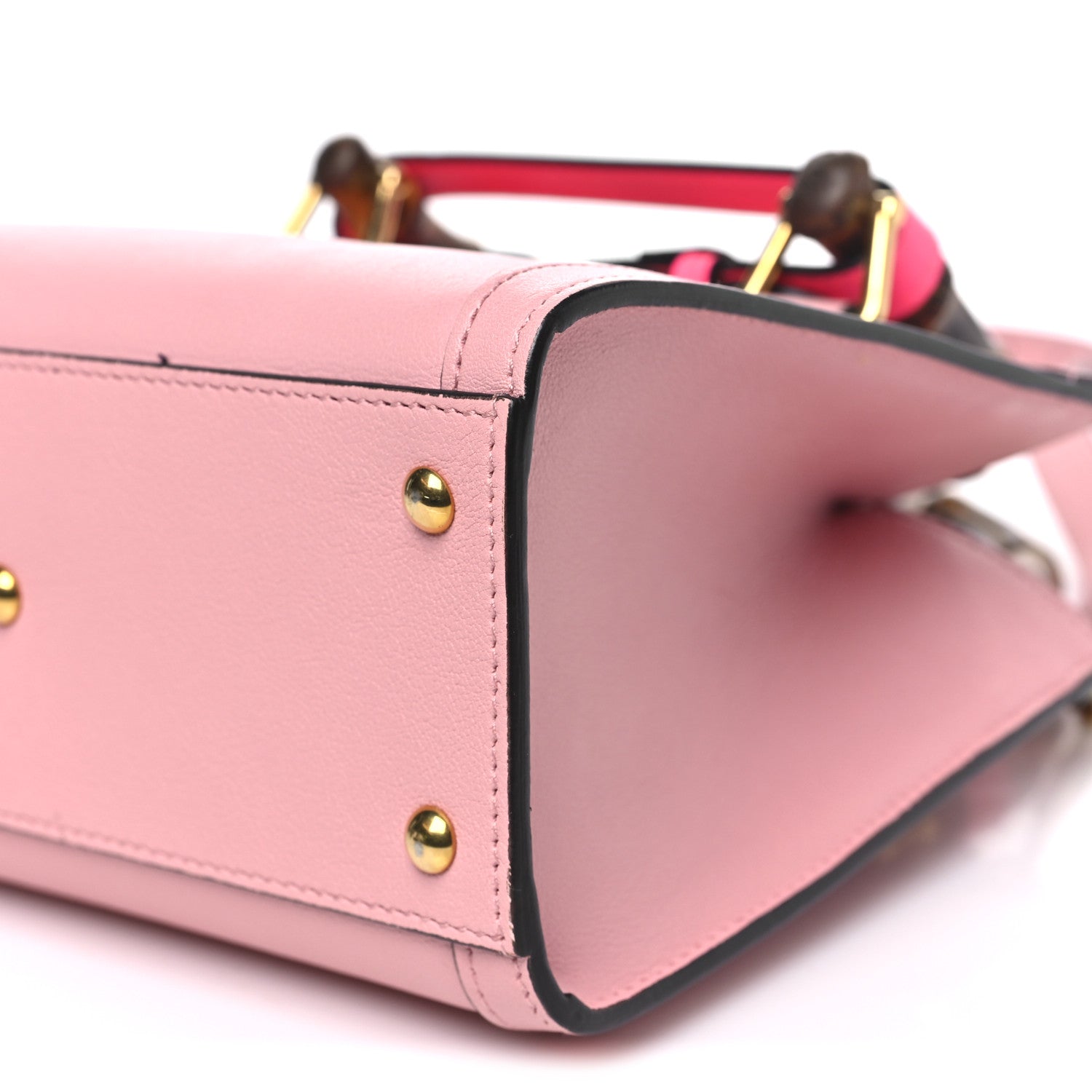 Gucci Wonka Grain Calfskin Mini Diana Tote Bag Wild Rose Fuxia Fluo 10 of 10