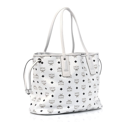 MCM Visetos Medium Liz Reversible Shopper Tote White 5 of 19