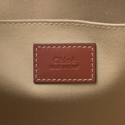 Chloe Cotton Calfskin Medium Woody Ribbon Tote White Brown 6 of 8