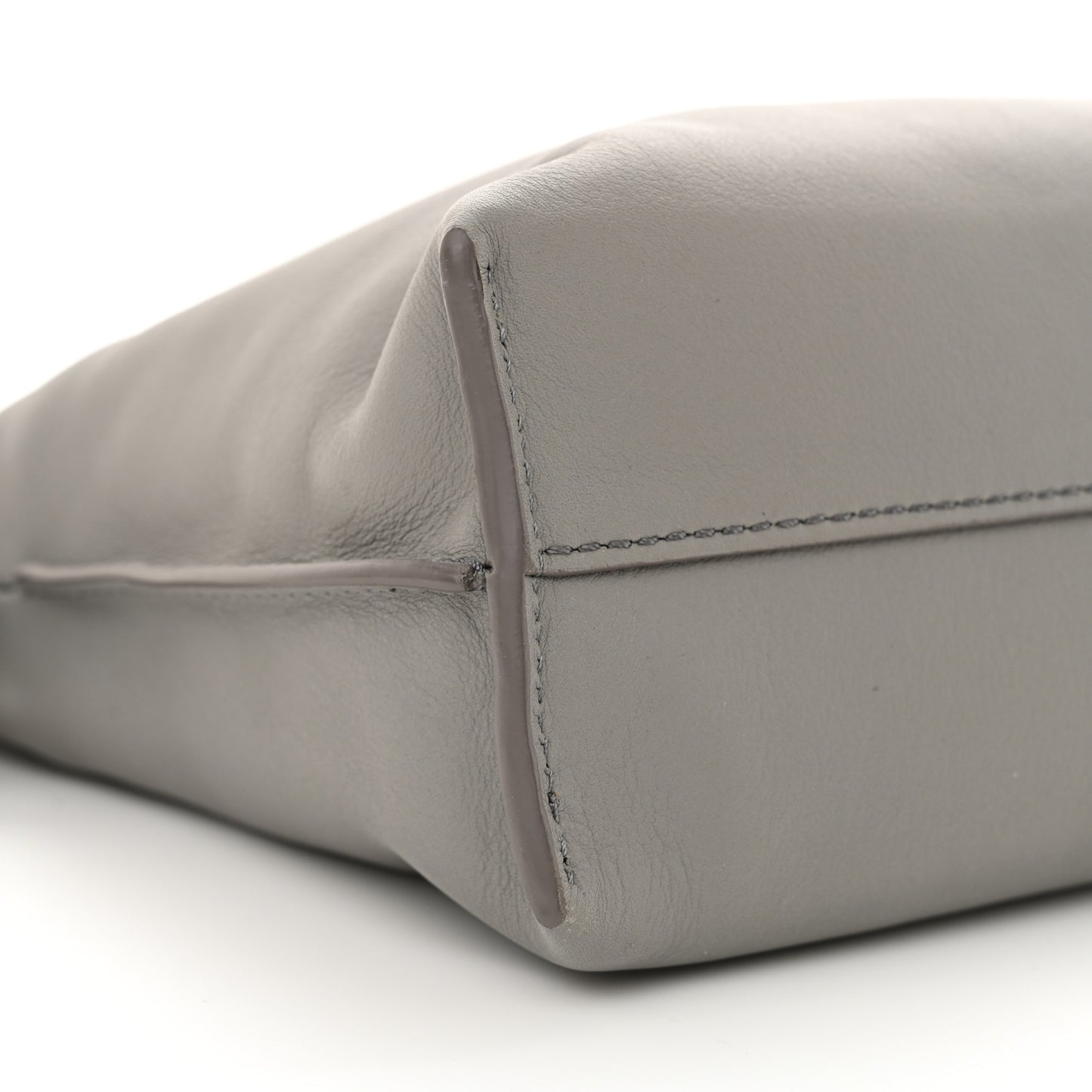 Calfskin Mini Flamenco Knot Clutch Pearl Grey