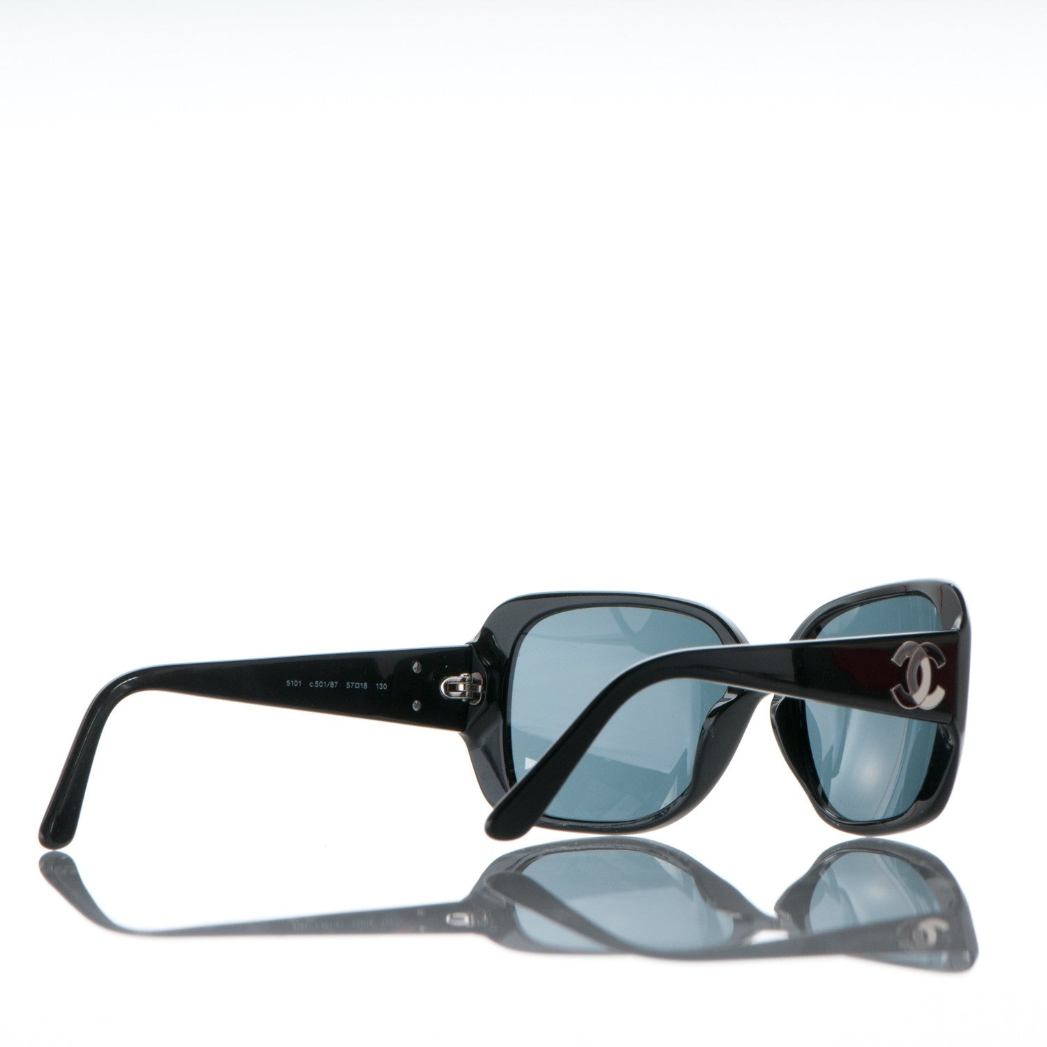 Chanel Enamel CC Sunglasses 5101 Black 4 of 9