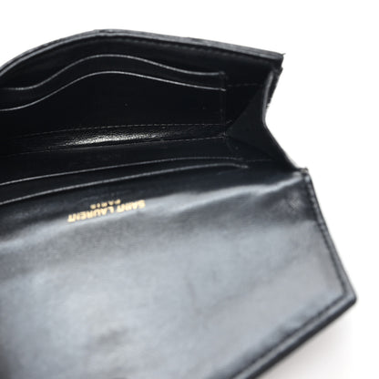 Saint Laurent Nappa Matelasse Chevron Small Monogram Envelope Wallet Black 5 of 7