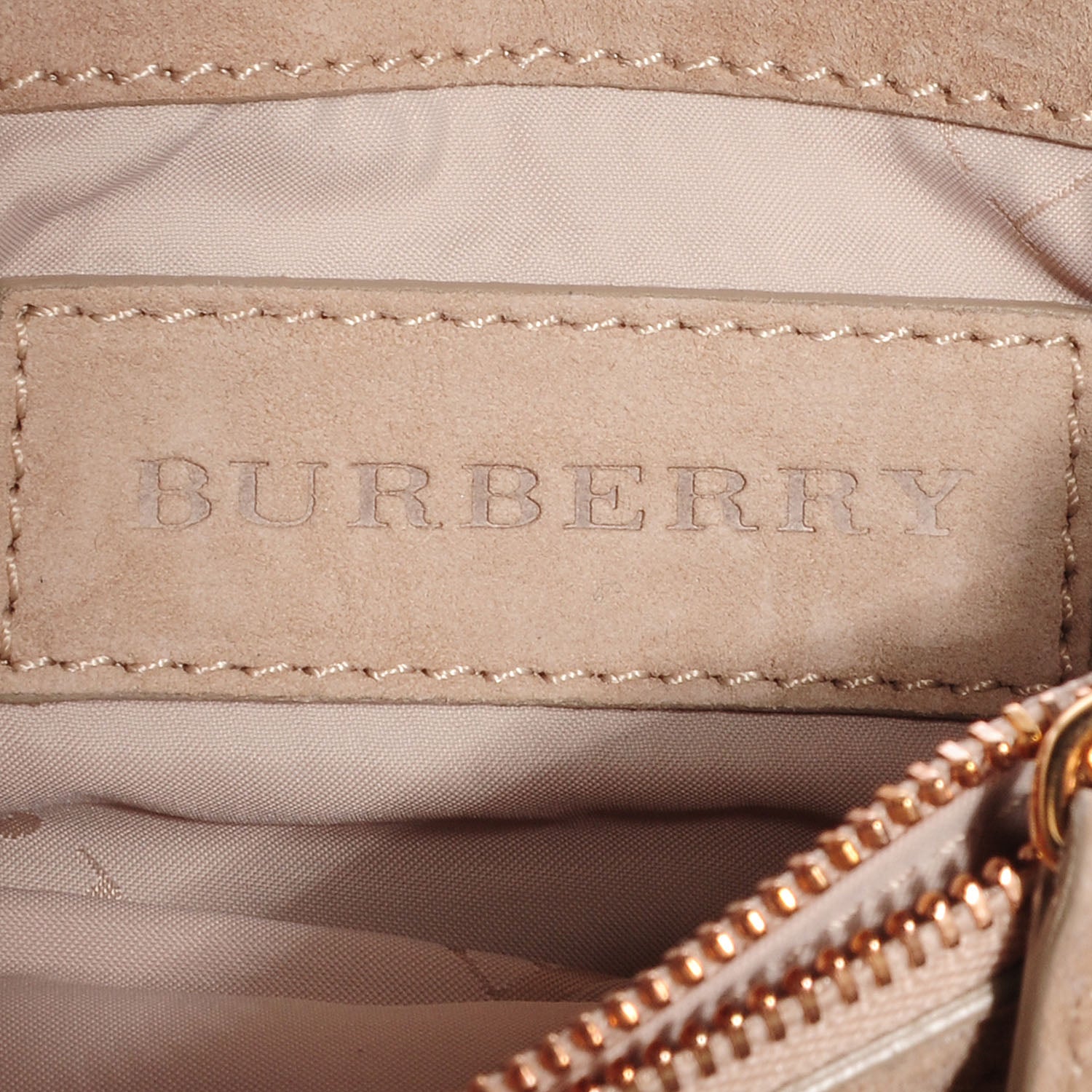 Burberry Suede and Lace Clutch Nude 6 of 8