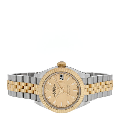 Rolex Stainless Steel 18K Yellow Gold 28mm Oyster Perpetual Datejust Watch Champagne 279173 2 of 5
