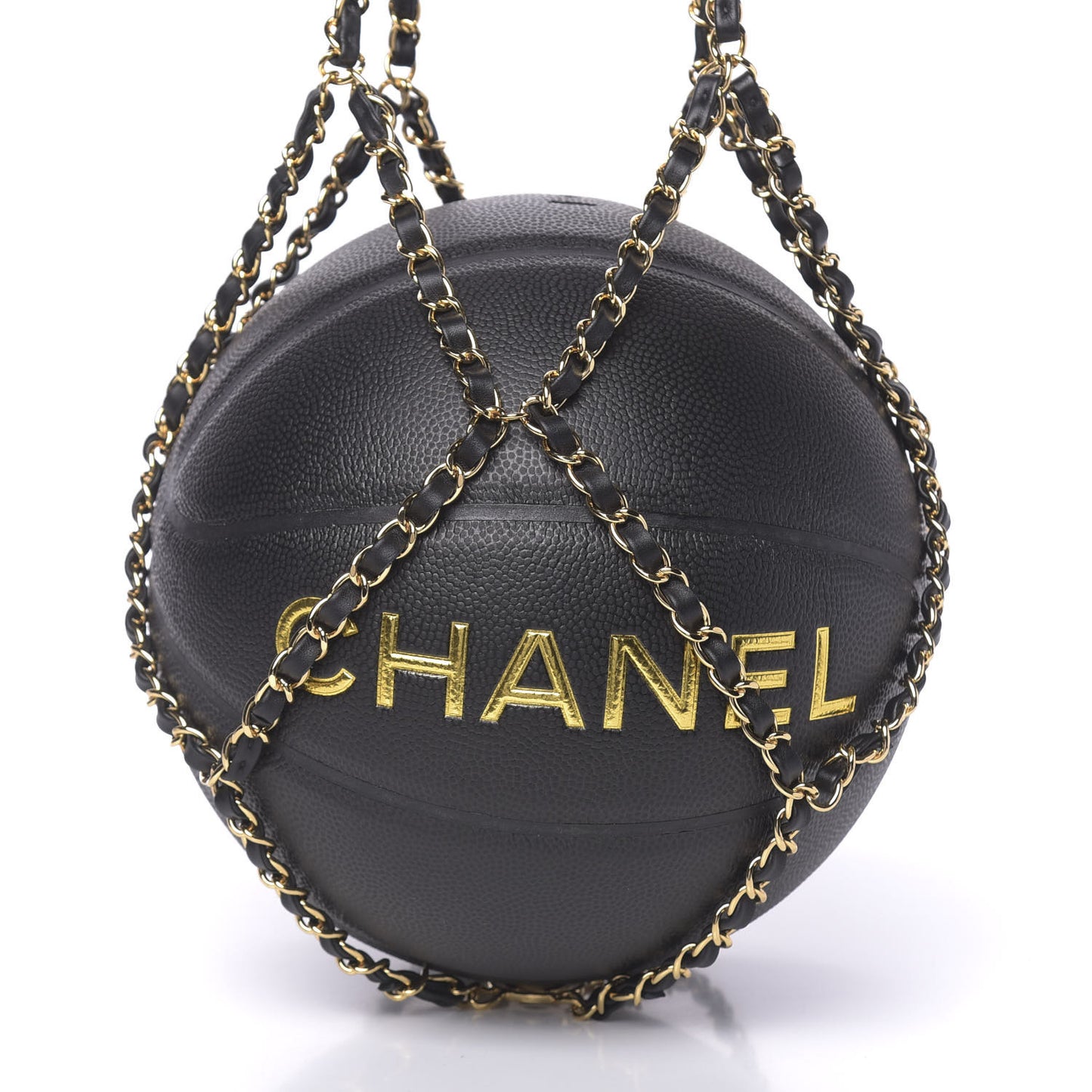 Lambskin Chain Net and Basketball Black Dark Gold