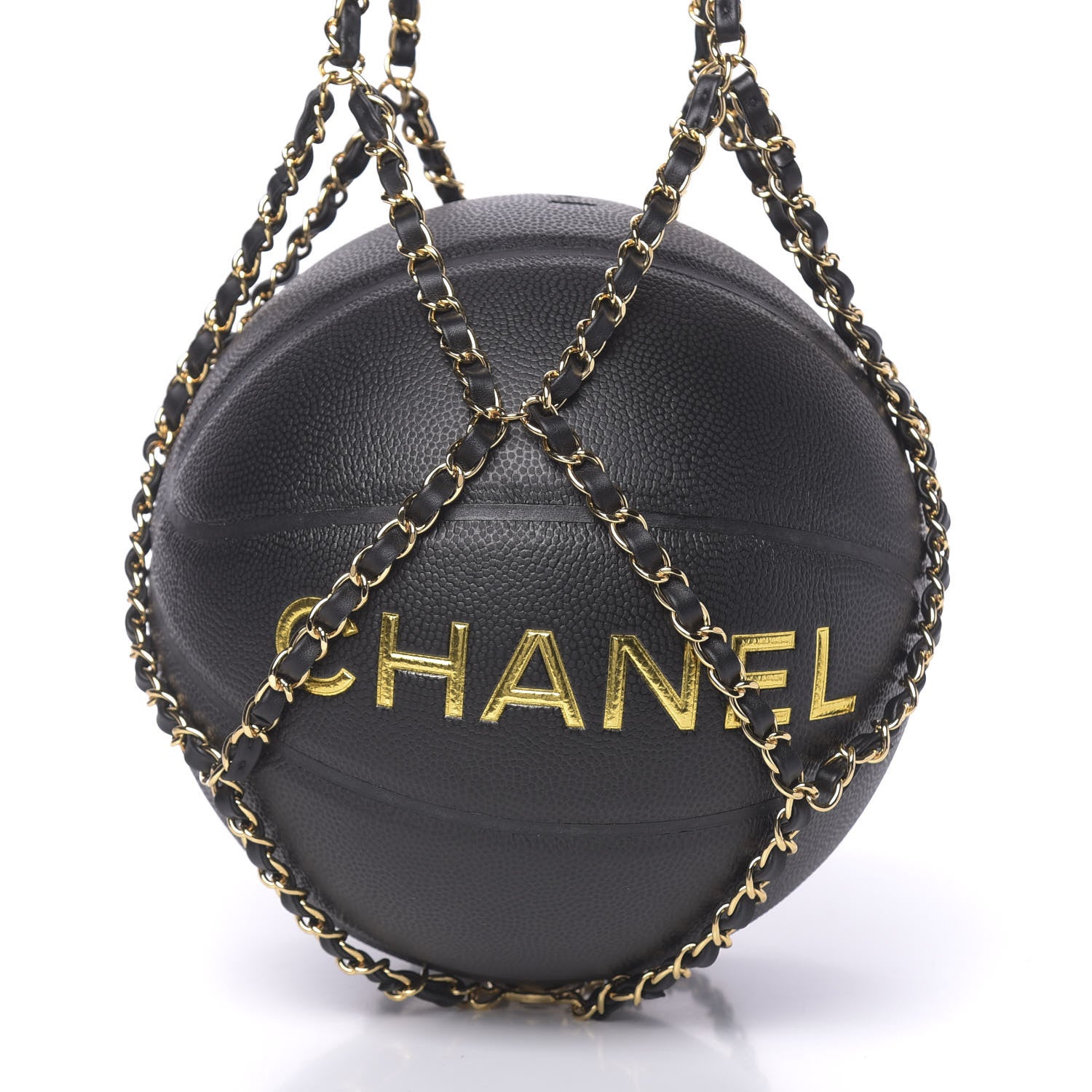 Chanel Lambskin Chain Net and Basketball Black Dark Gold 5 of 8