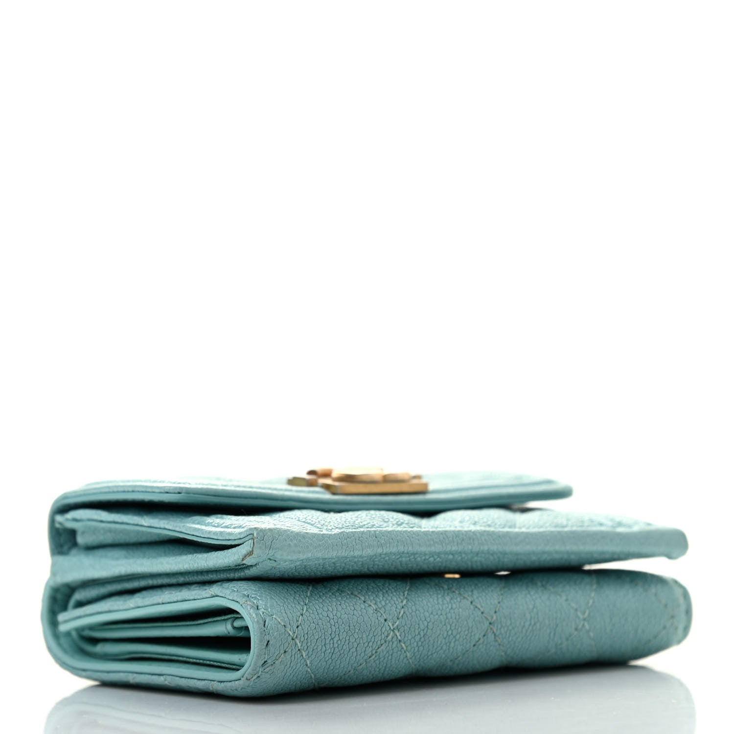 Chanel Caviar Quilted Small Boy Flap Wallet Light Blue 4 of 8