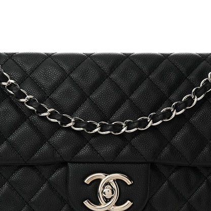 Chanel Washed Caviar Quilted Maxi Single Flap Black 8 of 13