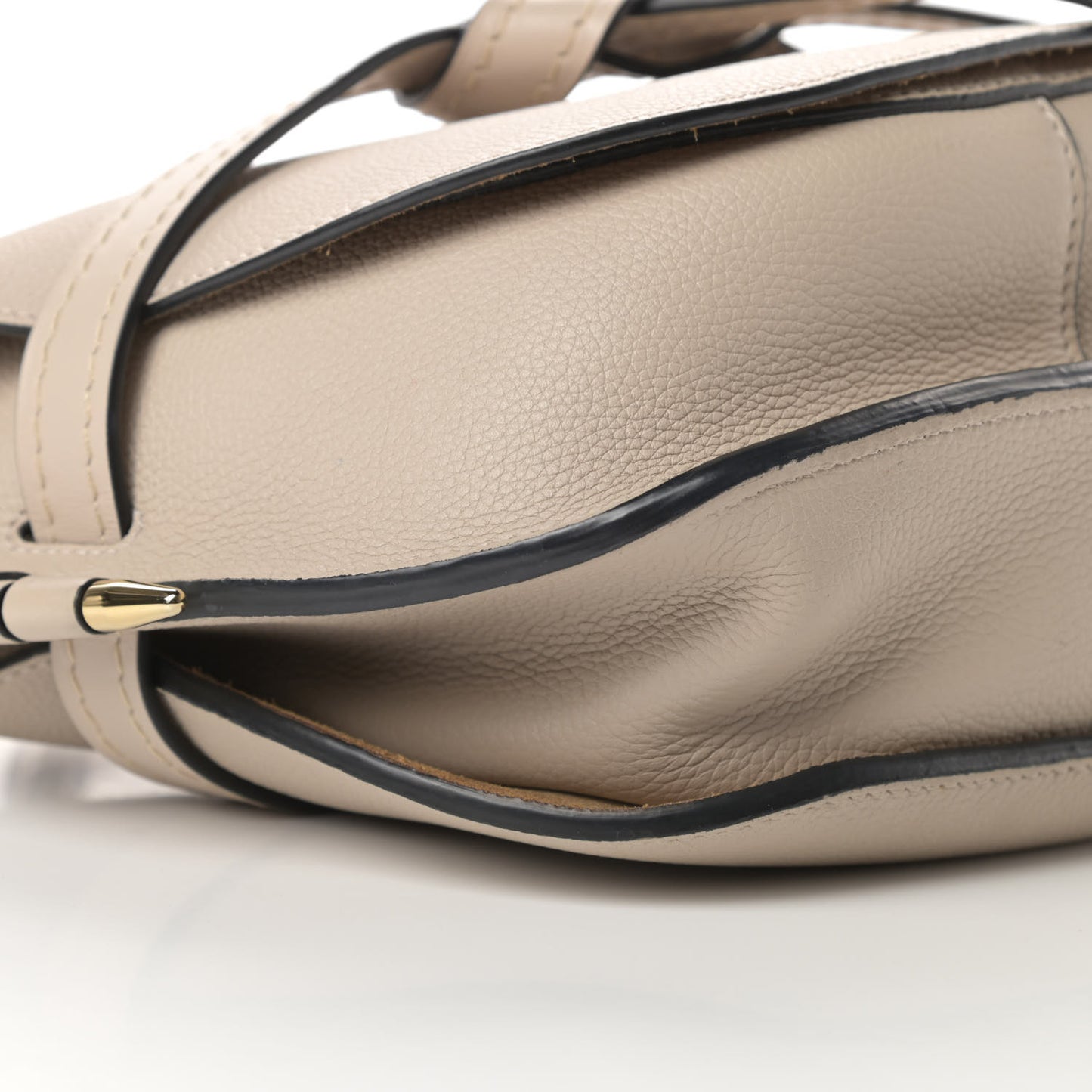 Grained Calfskin Small Gate Crossbody Bag Light Ghost