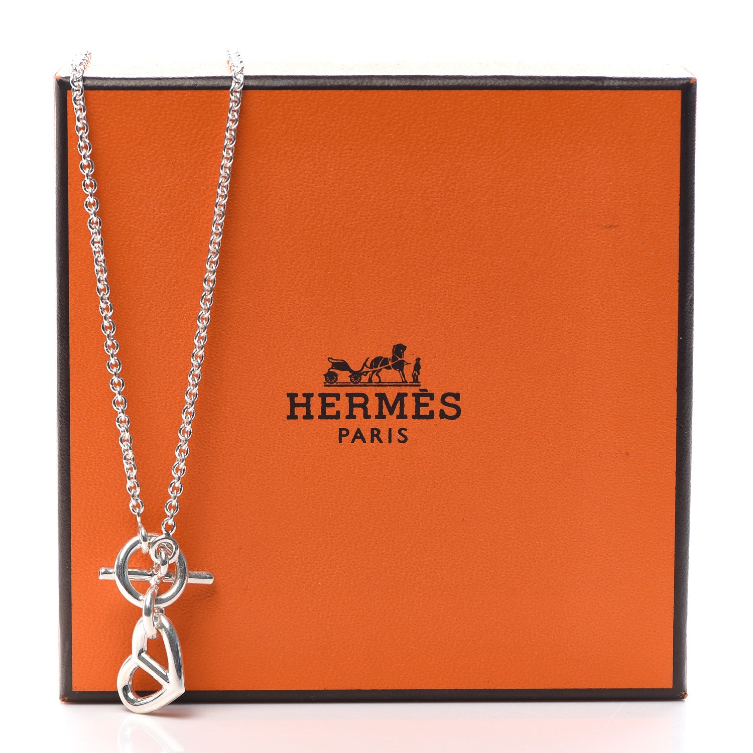 Hermes Sterling Silver Chaine D'Ancre Heart Toggle Necklace 6 of 6