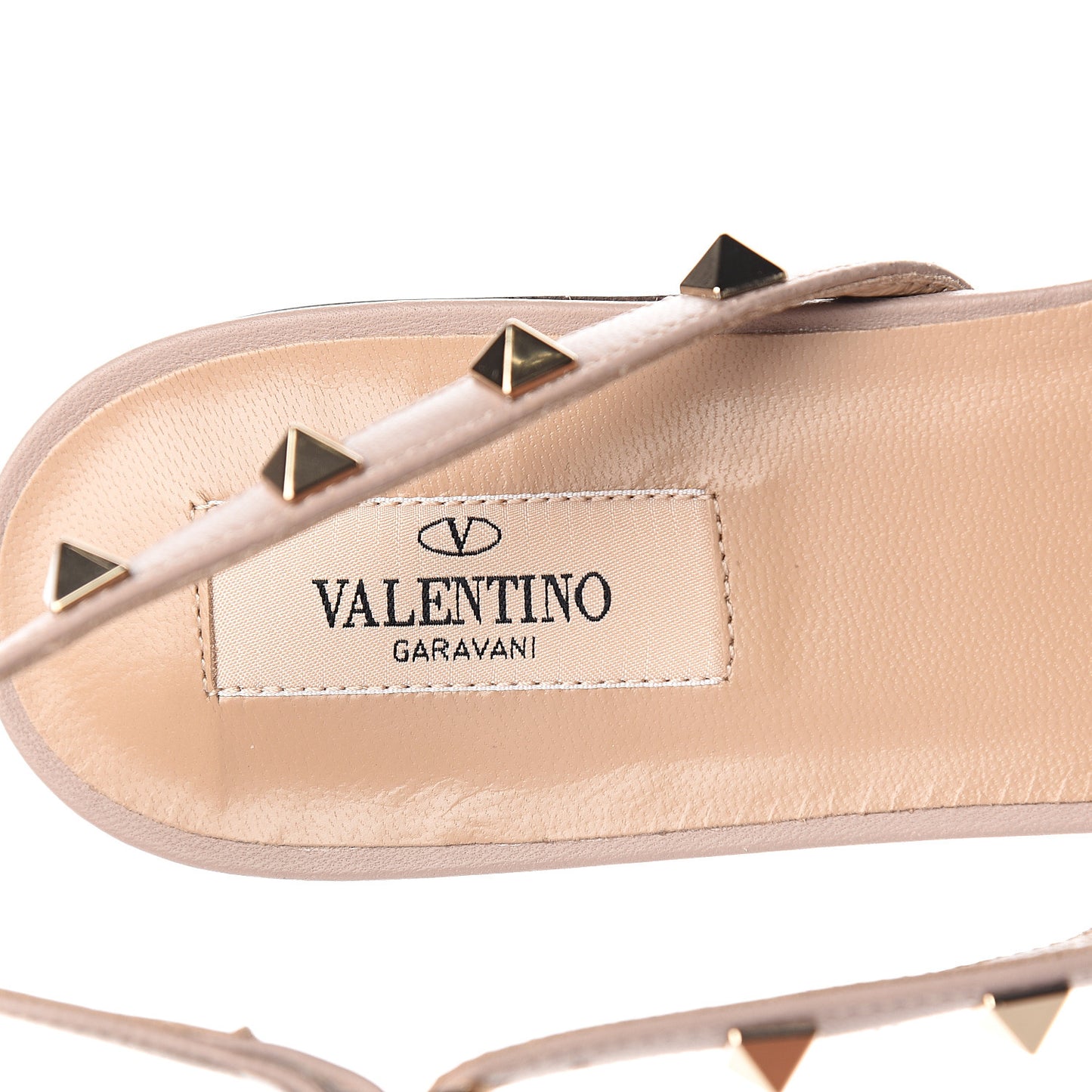 Patent Rockstud Slingback Flats 40.5 Water Rose Poudre