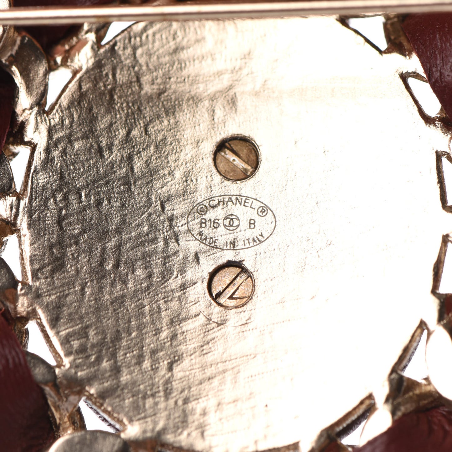 Lambskin CC Brooch Red Gold