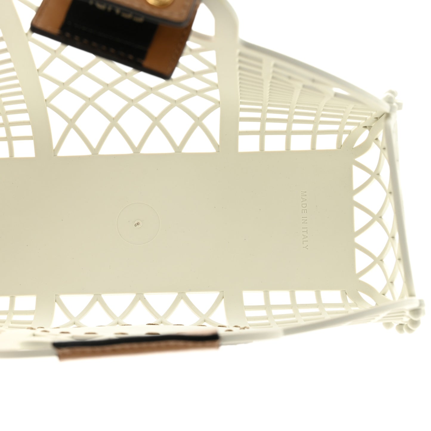 Recycled Plastic Vitello Liberty Matte Small Fendi Basket White Ice Miele Scuro