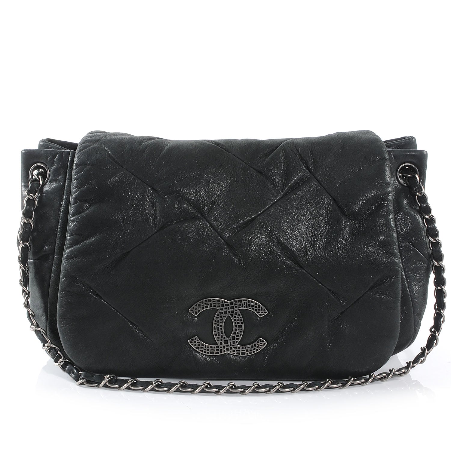 Chanel Iridescent Calfskin Glint Accordion Flap Black 1 of 7