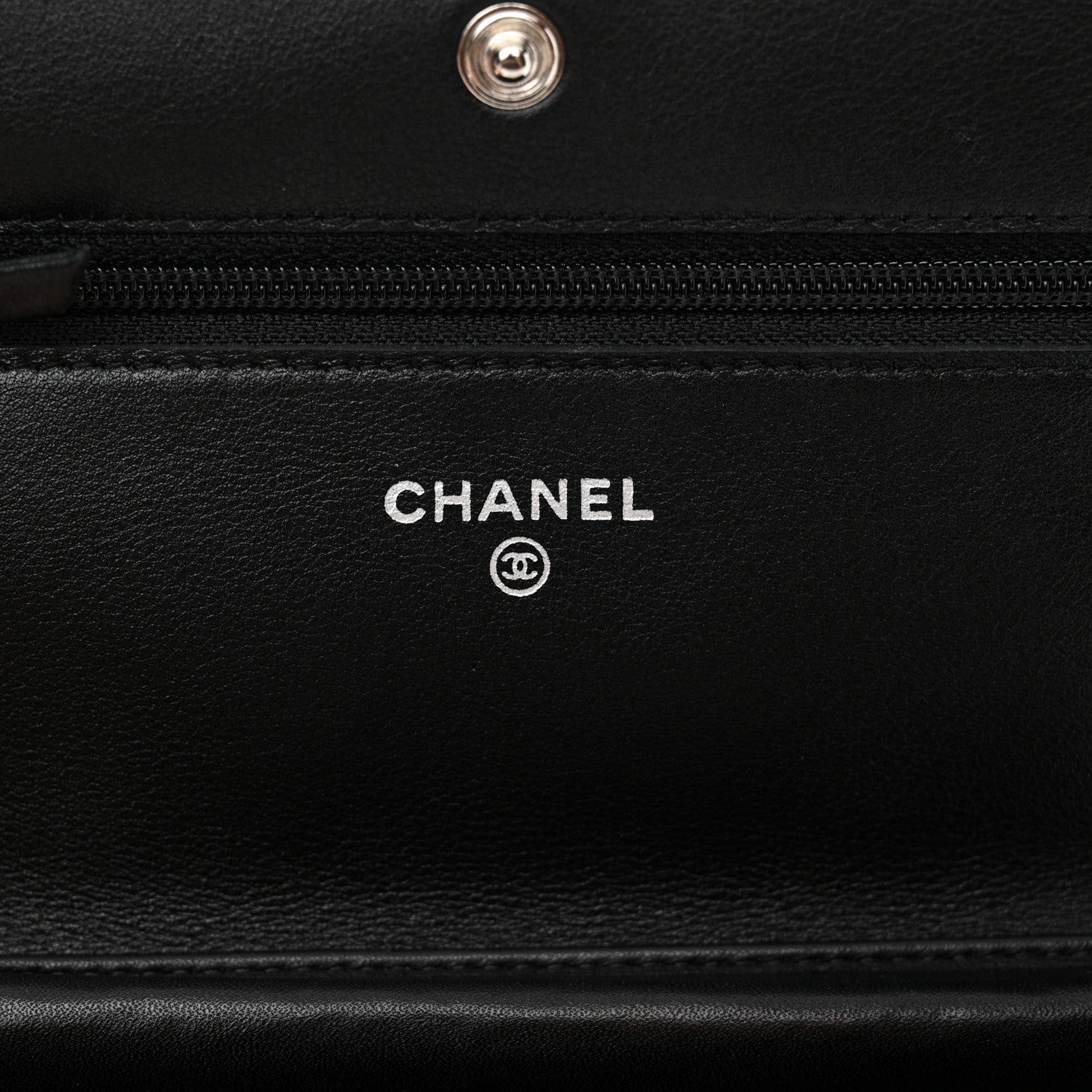 Chanel Striated Patent Quilted Wallet on Chain WOC Black 6 of 12