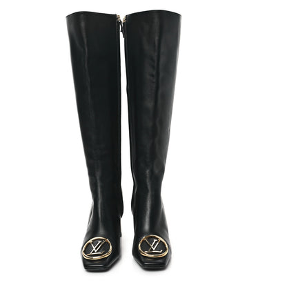 Louis Vuitton Calfskin Madeleine Knee Boots 39 Black 2 of 8