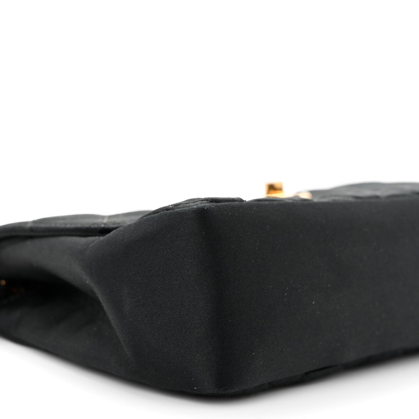 Satin Quilted Flap Black