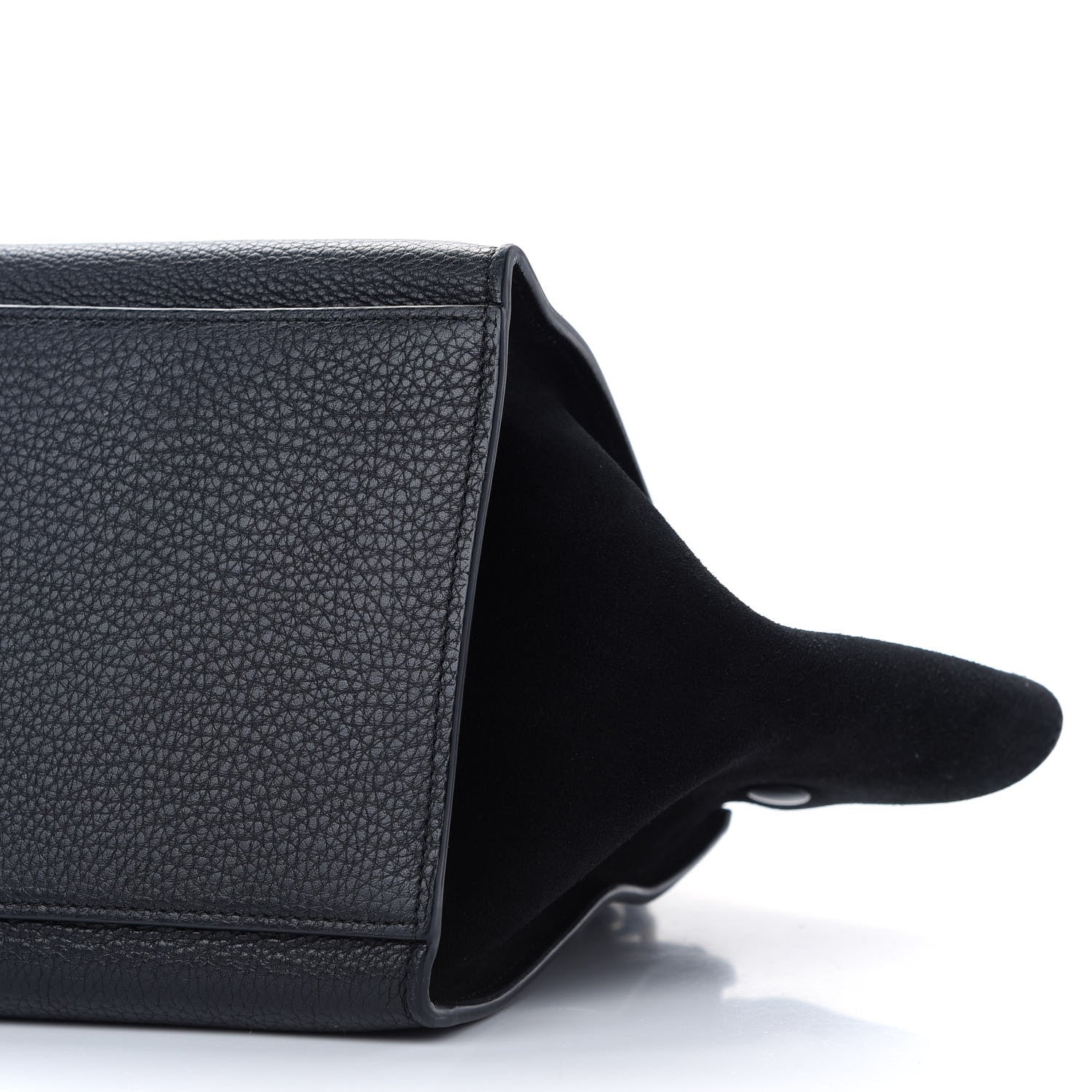 Celine Drummed Calfskin Suede Small Trapeze Black 7 of 10