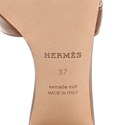Hermes Calfskin Oasis Sandals 37 Gold 7 of 10
