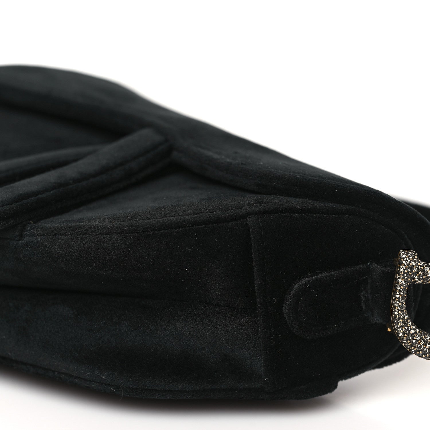 Christian Dior Velvet Crystal Mini Saddle Bag Black 10 of 10