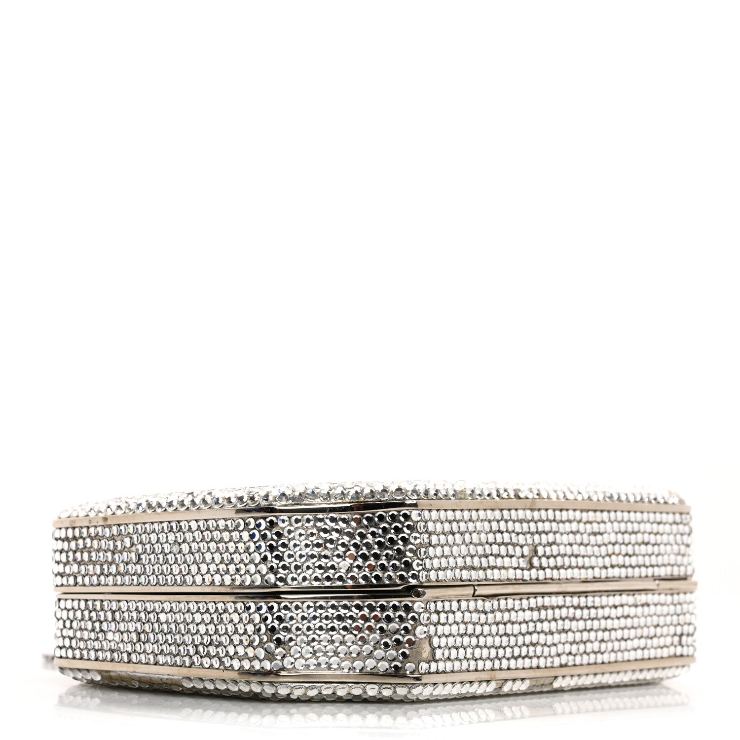 Judith Leiber Swarovski Crystal Minaudiere Clutch Silver 5 of 19