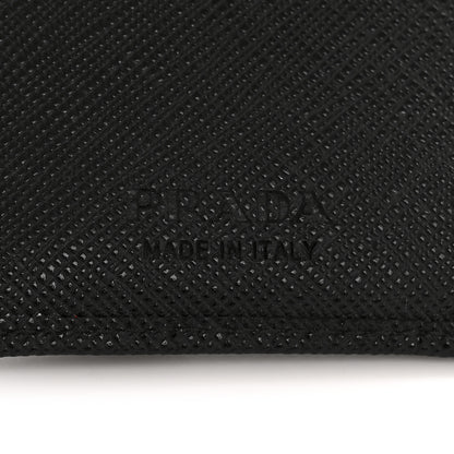 Prada Saffiano Triangle Card Holder Black 6 of 10