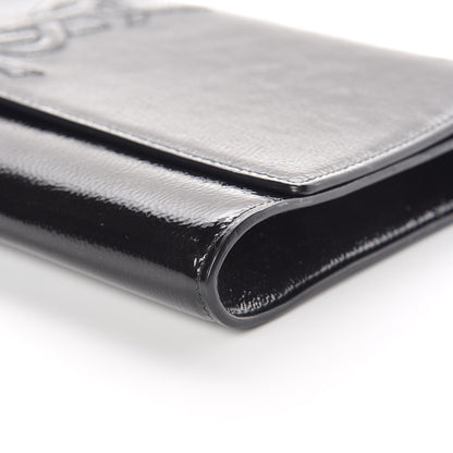 Saint Laurent Textured Patent Monogram Large Belle De Jour Clutch Black 8 of 9
