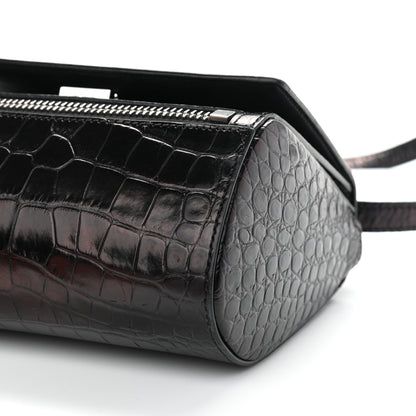 Givenchy Calfskin Crocodile Embossed Mini Pandora Box Crossbody Bag Black 11 of 14