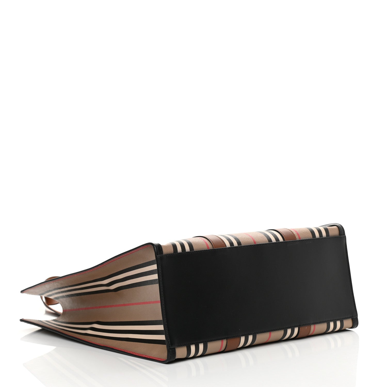 Burberry E-Canvas Stripe Book Tote Archive Beige 4 of 12