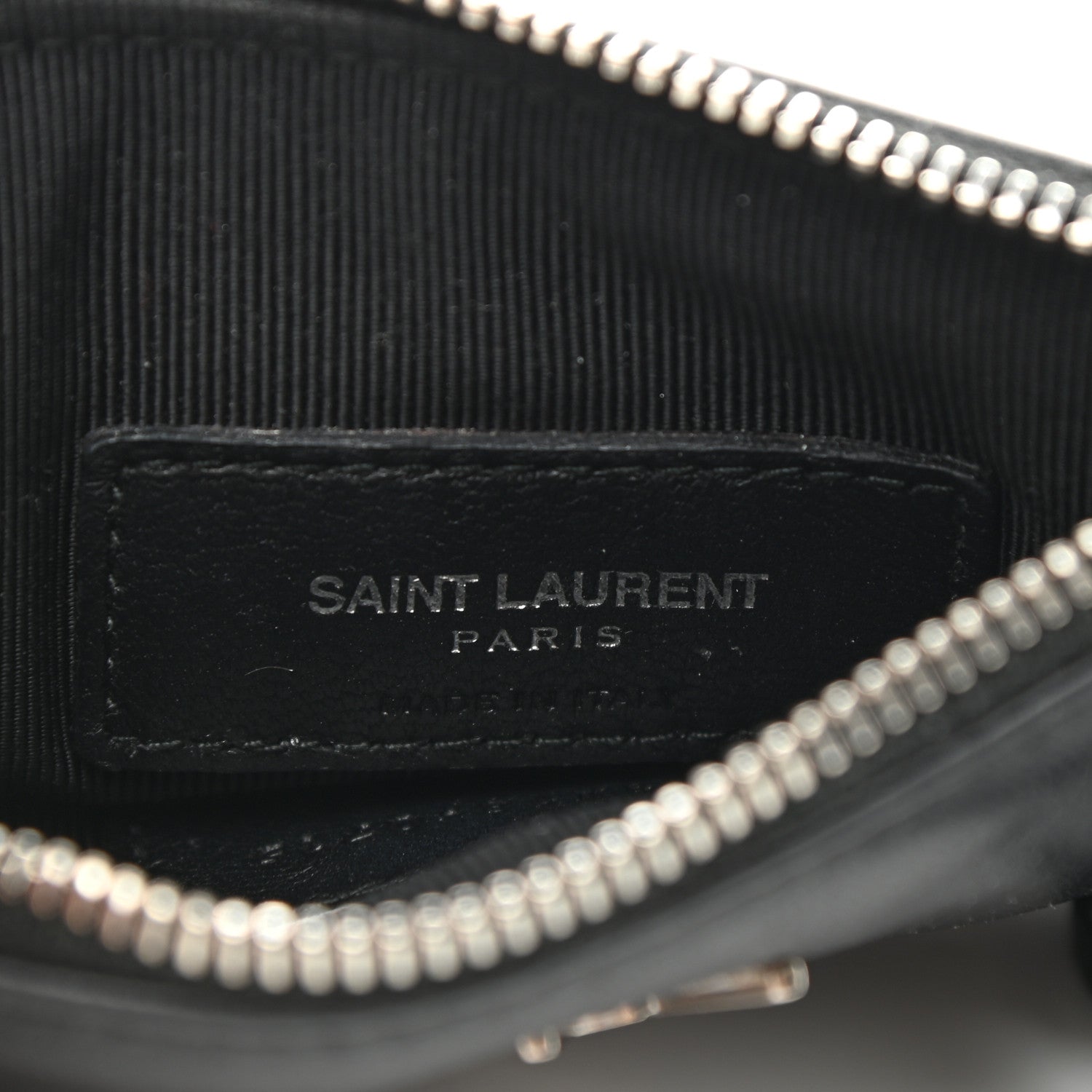 Saint Laurent Calfskin Monogram Small Fringe Key Pouch Black 6 of 7