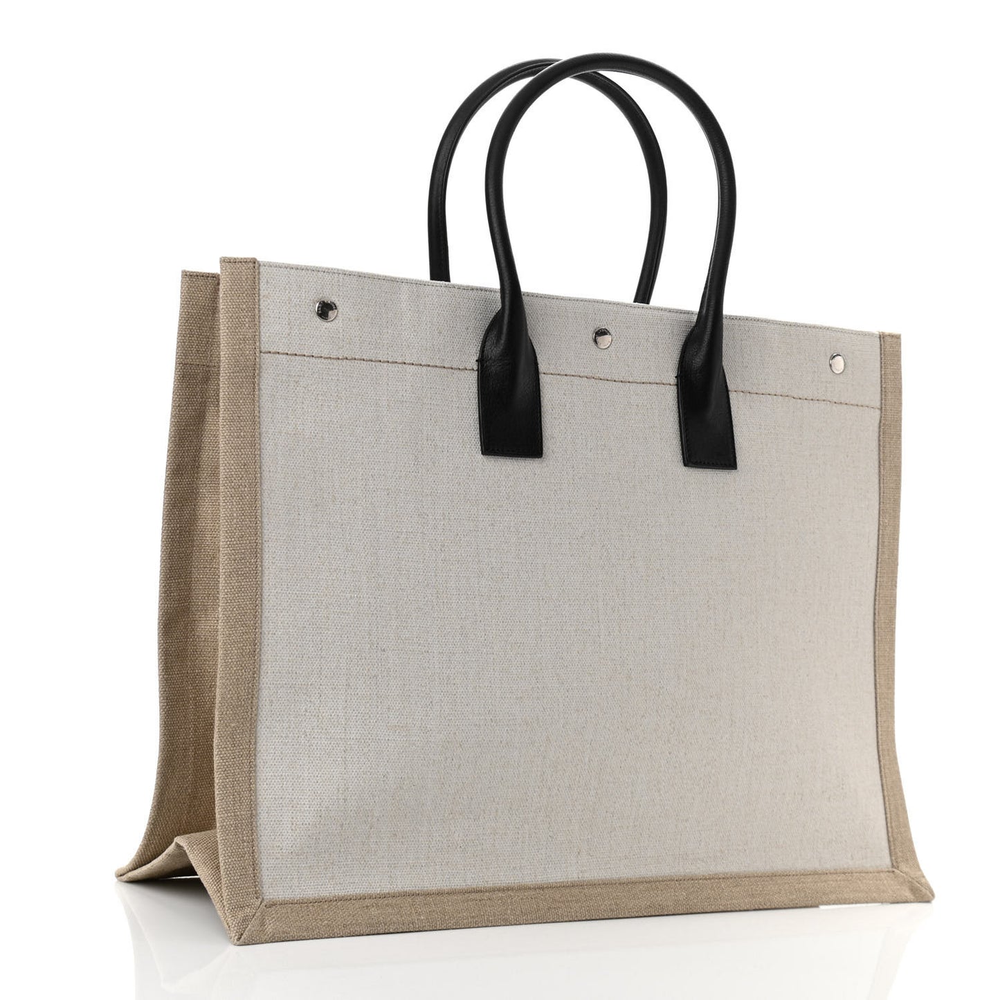 Linen Calfskin Rive Gauche Tote Optic White