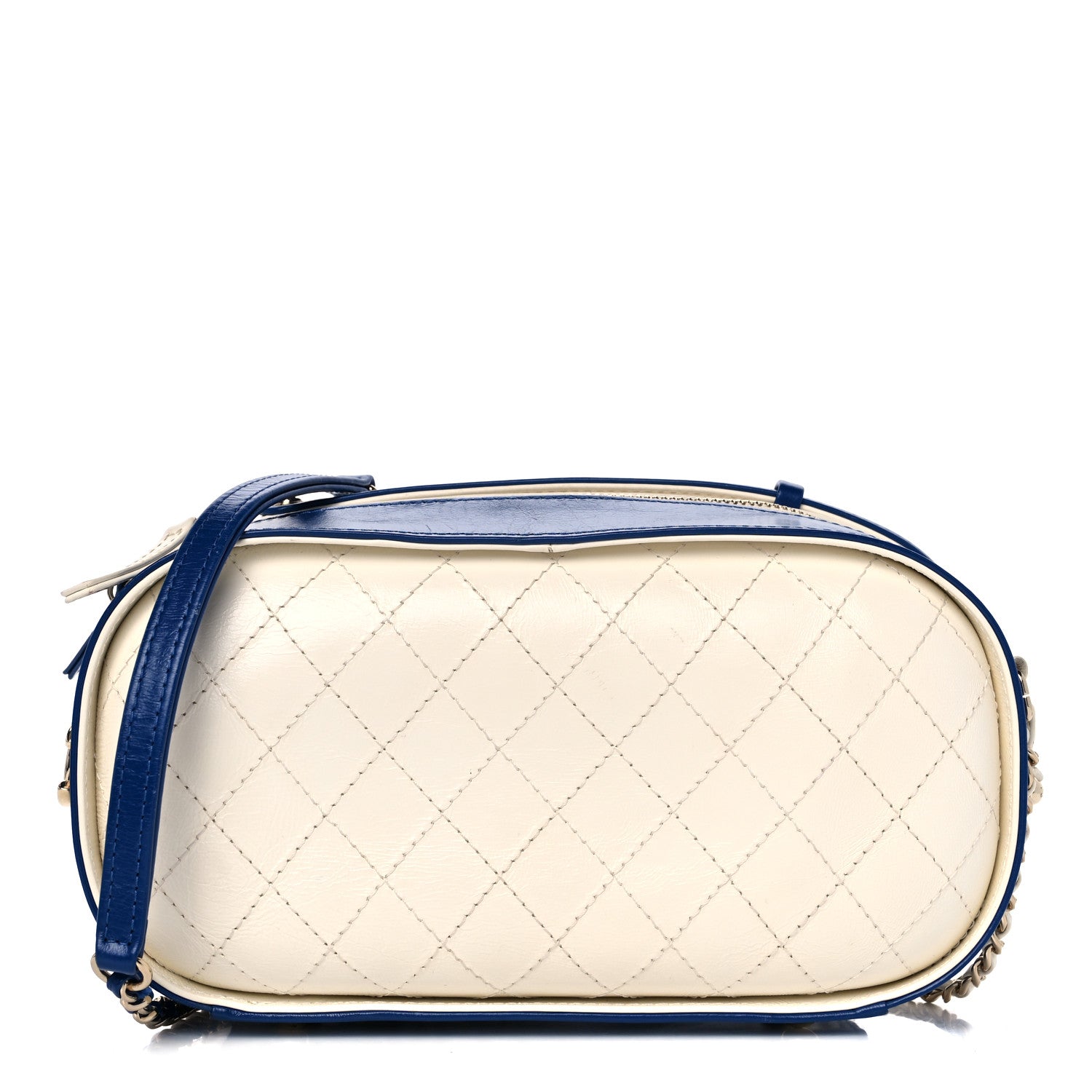 Chanel Aged Calfskin Stitched Bag Blue Light Beige 1 of 12