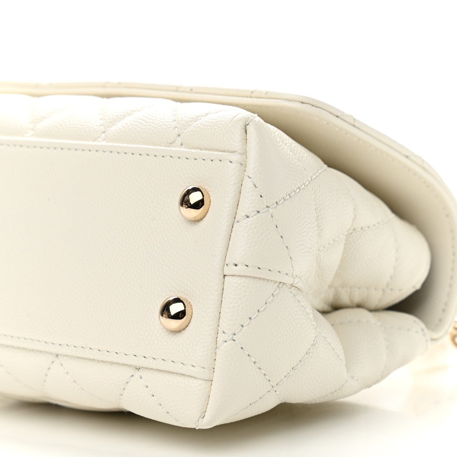 Chanel Caviar Quilted Extra Mini Coco Handle Flap White 8 of 8