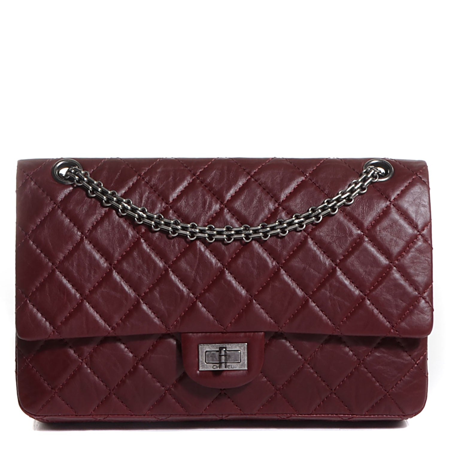 Chanel Aged Calfskin 2.55 Reissue 226 Flap Burgundy 1 of 9