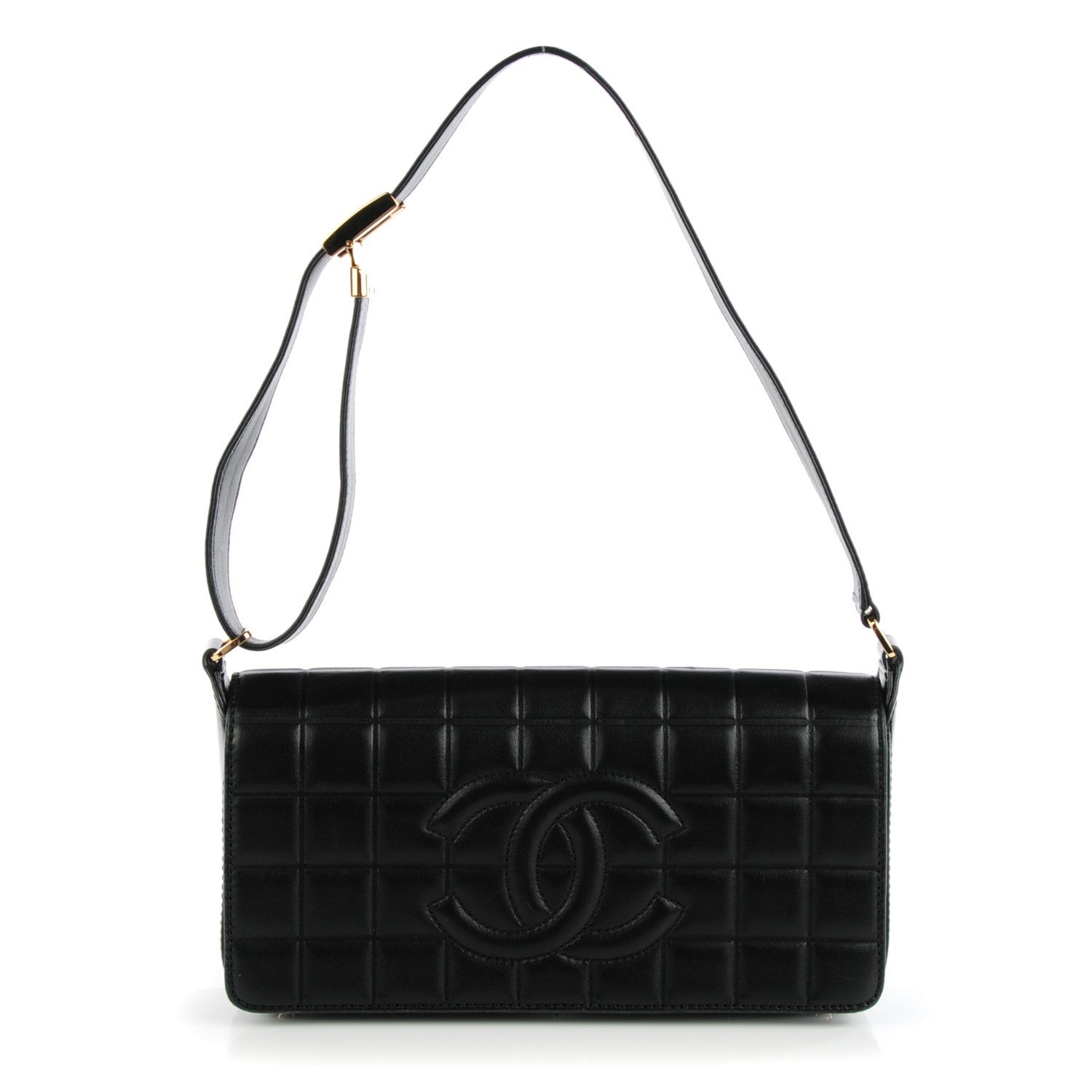 Chanel Lambskin Quilted CC Chocolate Bar Flap Black 1 of 7