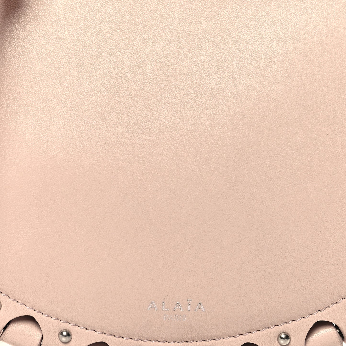 Lambskin Studded Chain Demi Lune Bag Galet