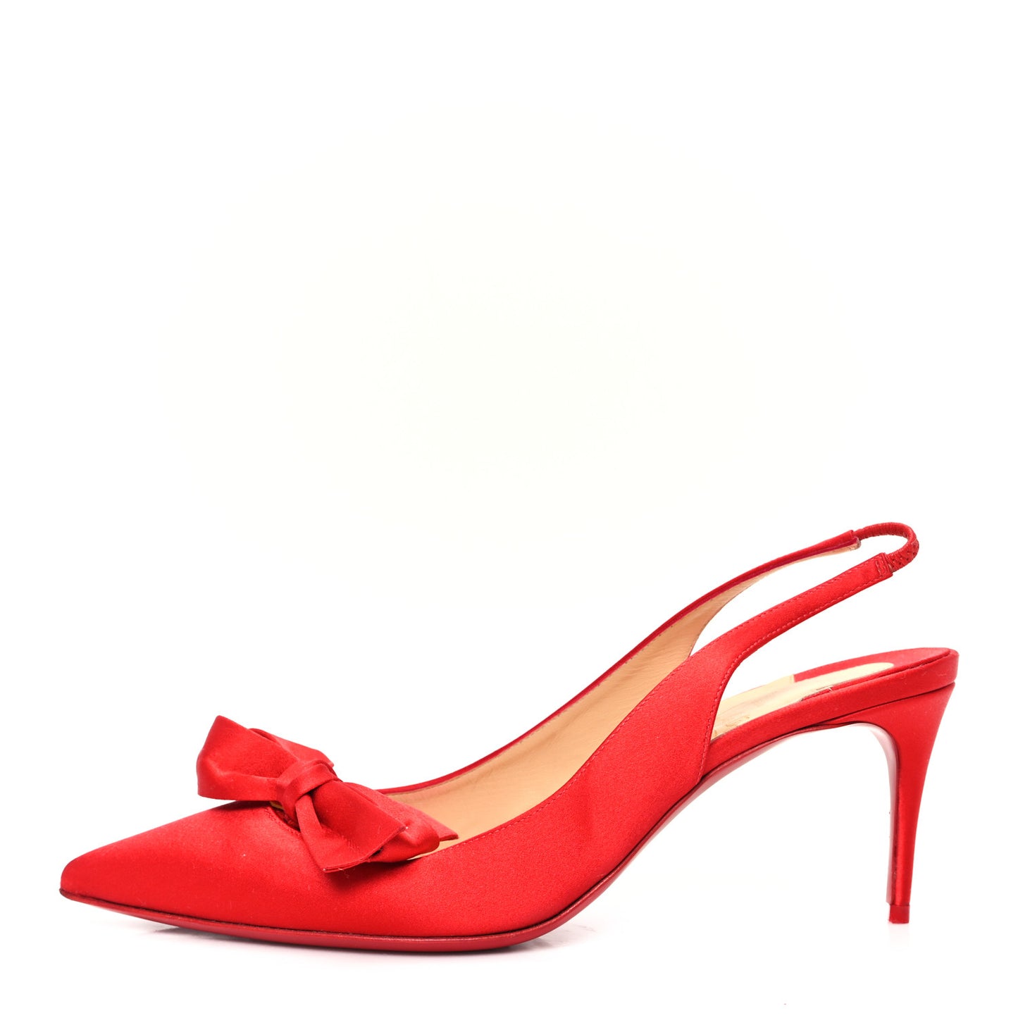 Crepe Satin Yasling 70 Slingback Pumps 38 Red