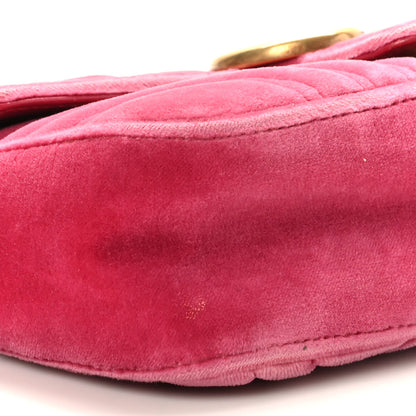 Gucci Velvet Matelasse Medium GG Marmont Shoulder Bag Light Raspberry Rose 8 of 9