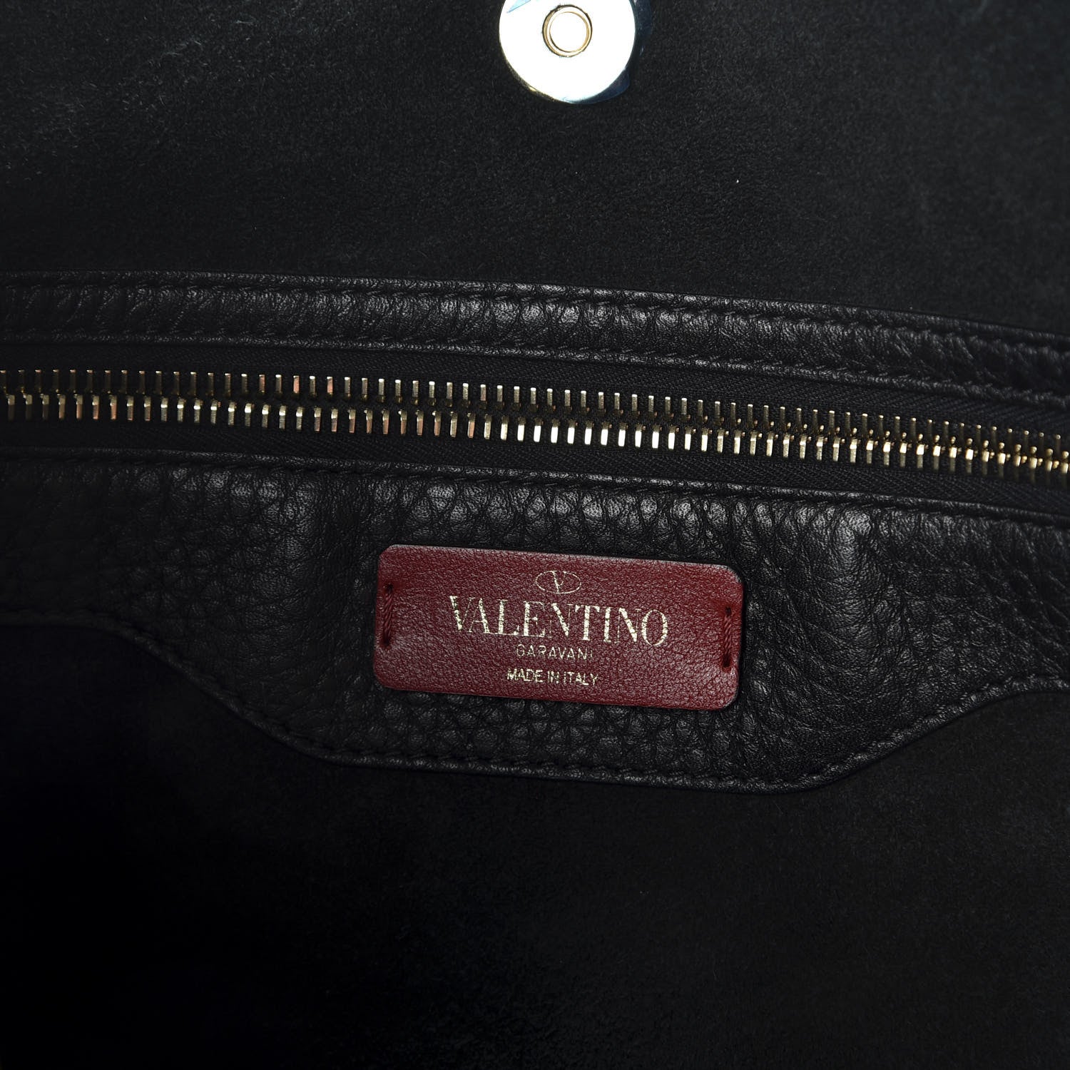 Valentino Garavani Grained Calfskin Rockstud Shoulder Tote Black 6 of 9