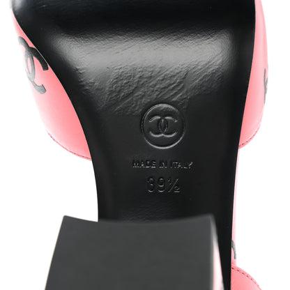 Chanel Lambskin Printed CC Sandals 39.5 Pink Black 6 of 10