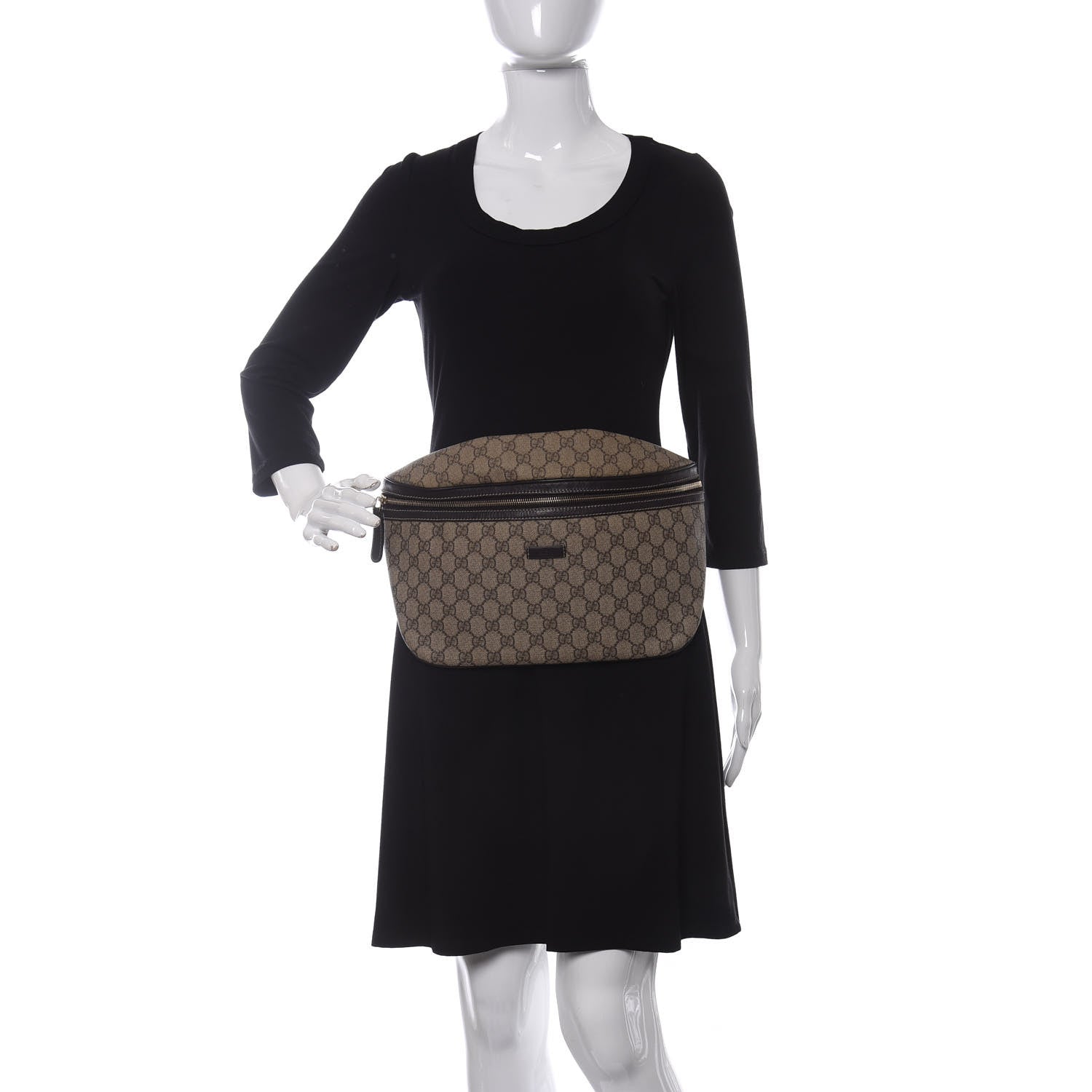 Gucci GG Supreme Monogram Belt Bag Dark Brown 2 of 14