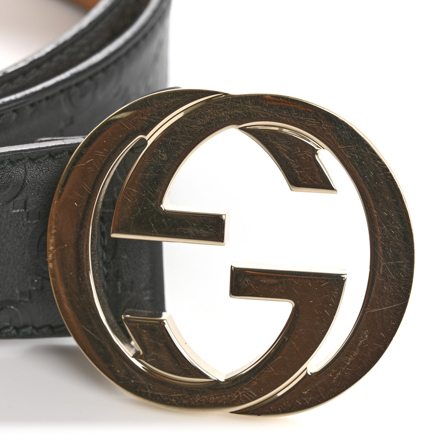 Guccissima Signature Interlocking G Belt 100 40 Black