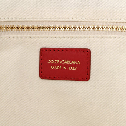 Dolce & Gabbana Canvas Roses Large Shopper Tote Red Multicolor 7 of 10