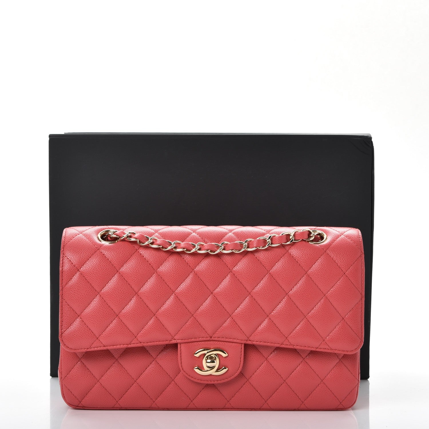Chanel Caviar Quilted Medium Double Flap Dark Pink 9 of 9
