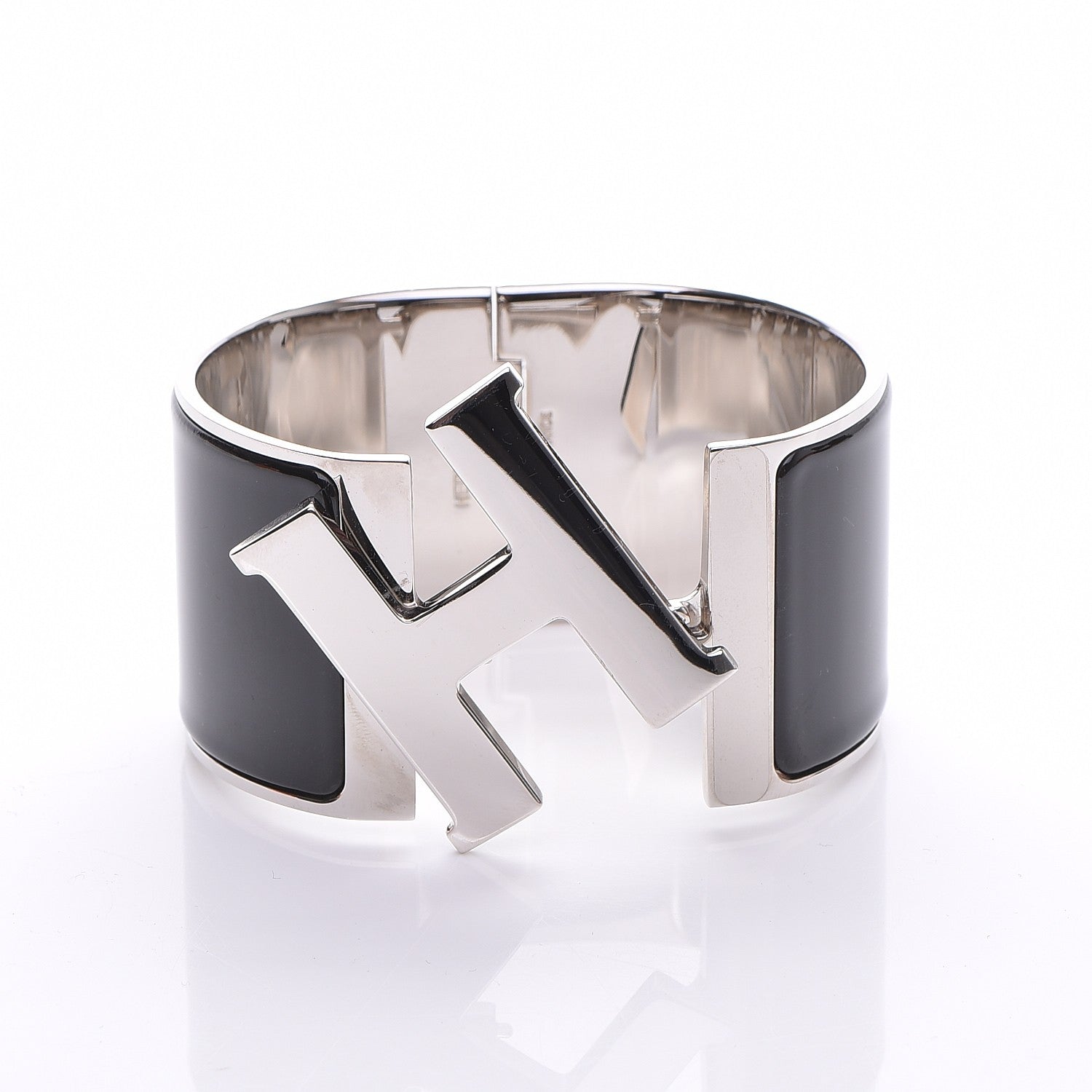 Hermes Enamel Extra Wide Clic Clac H Bracelet PM Black 4 of 7
