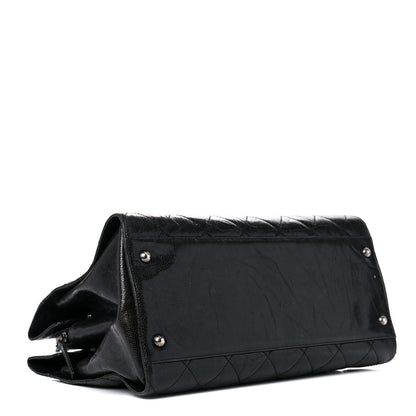 Chanel Crumpled Grained Calfskin Quilted CC Crave Tote Black 4 of 26