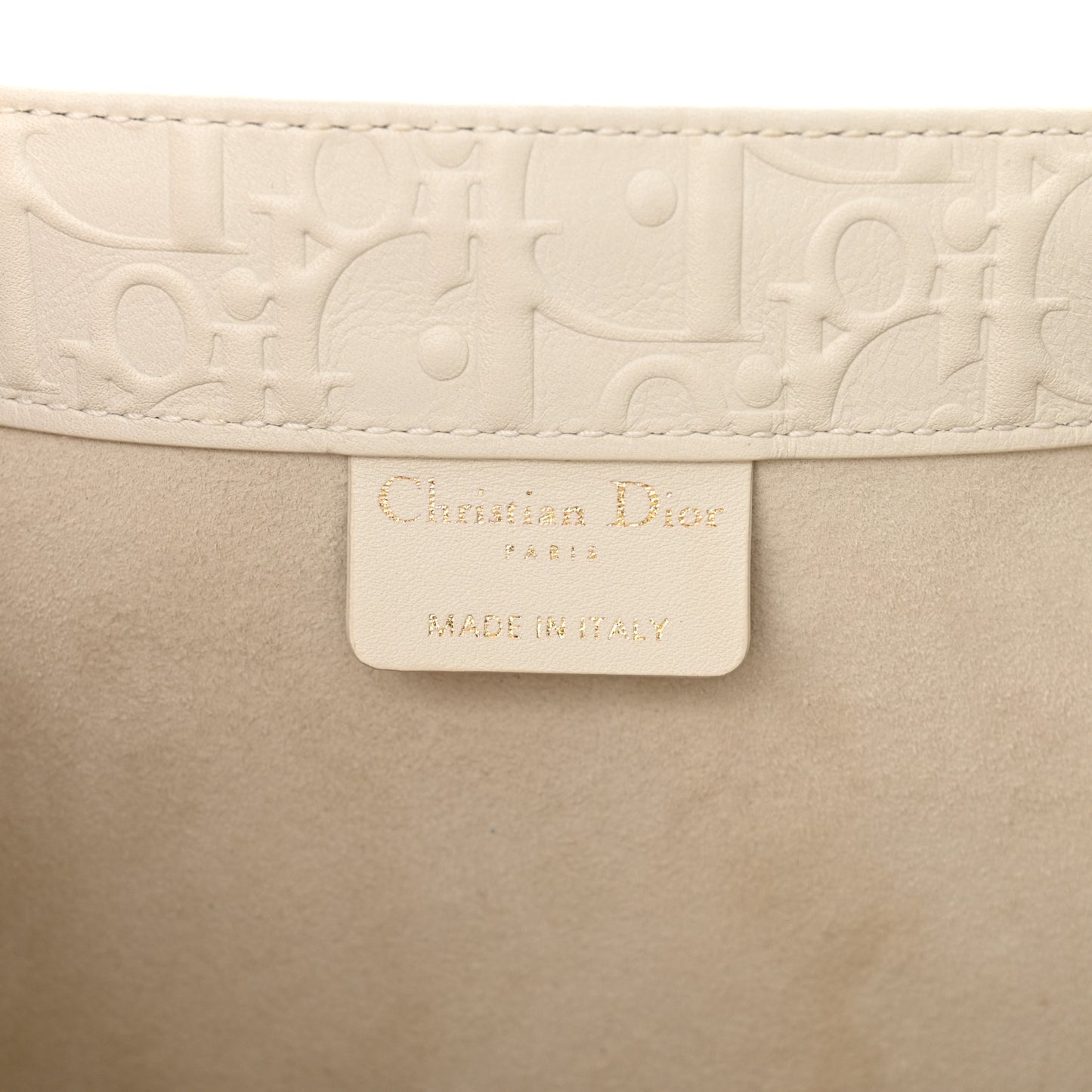 Oblique Calfskin Embossed Medium Book Tote Ivory