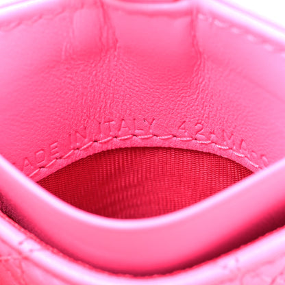 Christian Dior Calfskin Cannage Caro Card Holder Pink 7 of 8