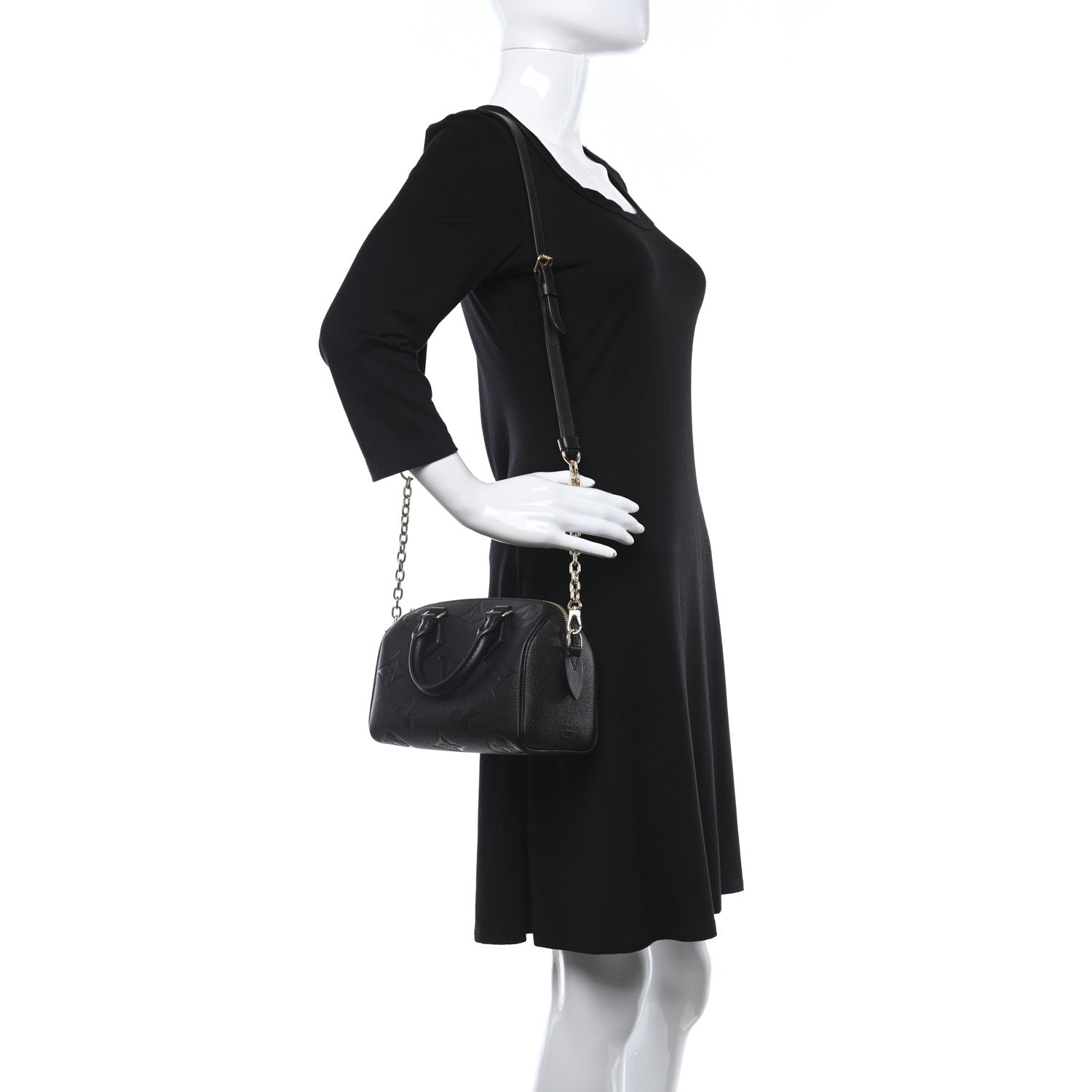 Louis Vuitton Empreinte Monogram Giant Speedy Bandouliere 25 Black 2 of 10